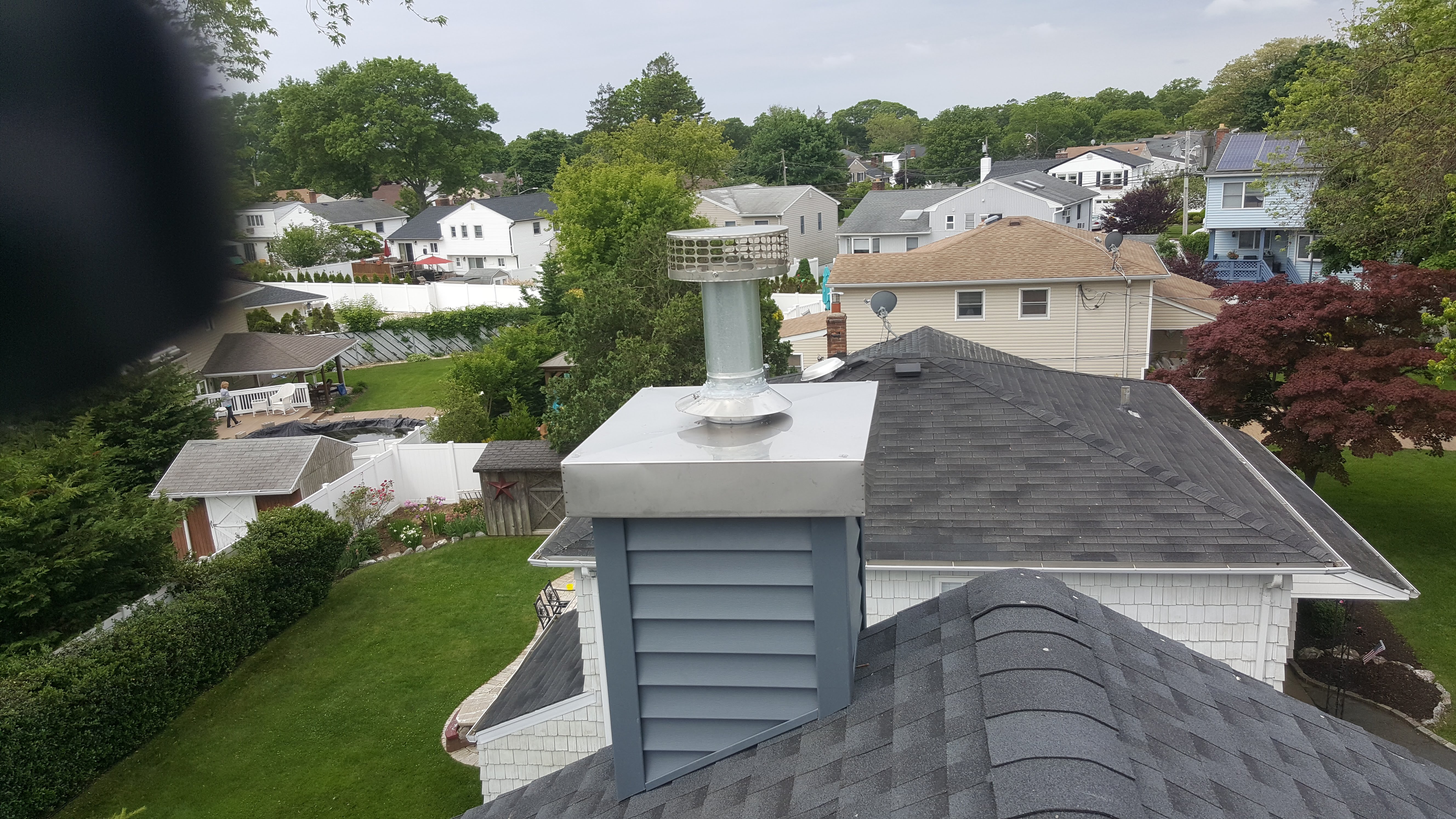 Complete chimney crown rebuild and waterproofing in Sea Cliff, New York